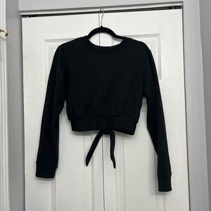 Rebecca Minkoff Black Cropped Tie-Back Top